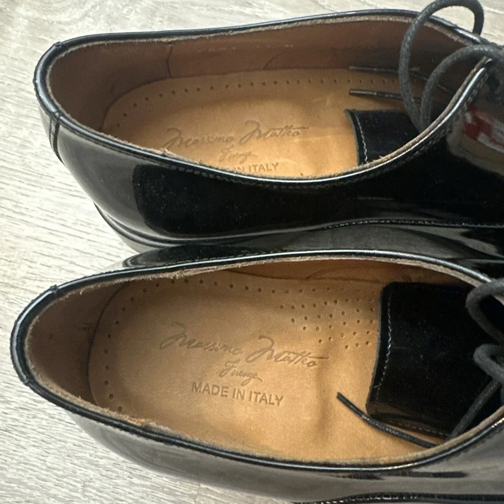 Massimo Matteo Firenze Cuoio (Hand Made Italy) Black Leather Men's 11 Cap Toe